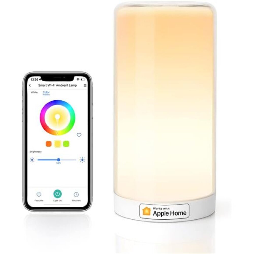 meross Smart WiFi Table Lamp, Bedside Lamp, Compatible with Apple HomeKit,